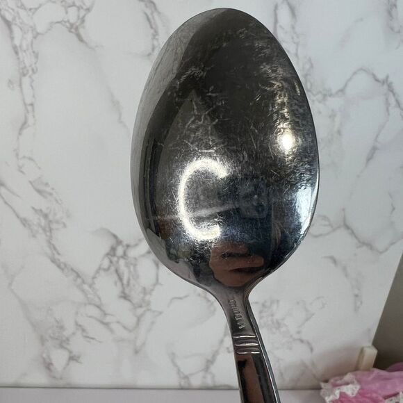 Set of 6 Pfaltzgraff Miranda Glossy Soup Spoons – 8" Beaded, Square Handle‎ - Picture 7 of 11